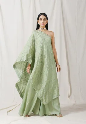 Sage Green One Shoulder Tunic/Palazzo Set of 2