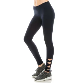 SALE - LEGGINGS WITH LOWER LEG BOW TRIM