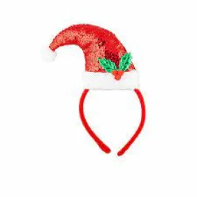 Sequin Santa Hat on Headband