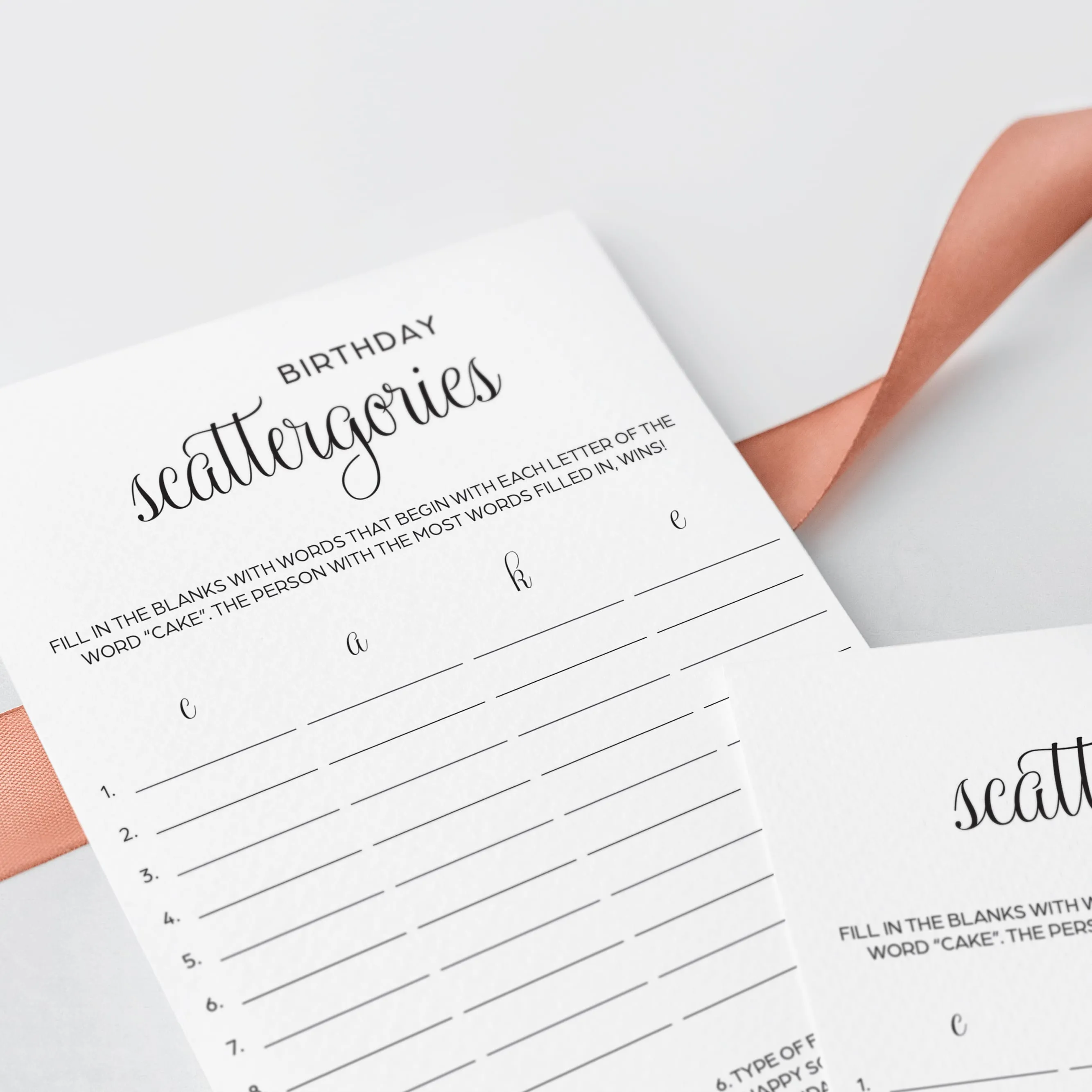 Simple Minimalist Birthday Games Bundle For Women Printable