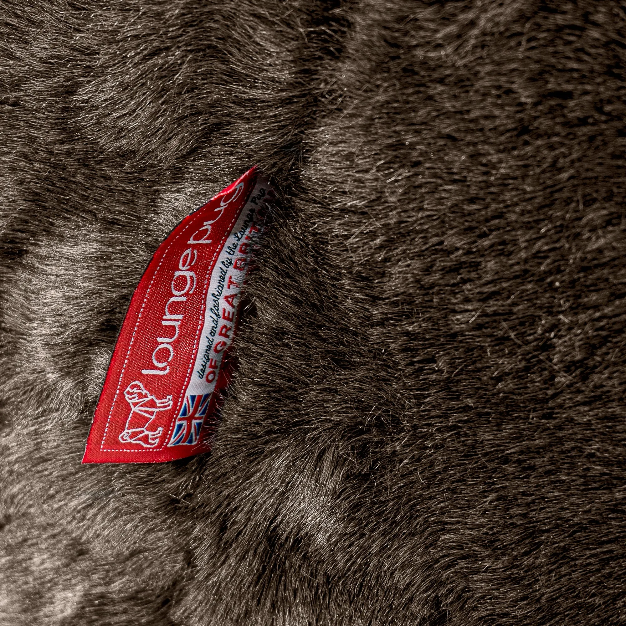Small Footstool - Faux Fur Sheepskin Brown