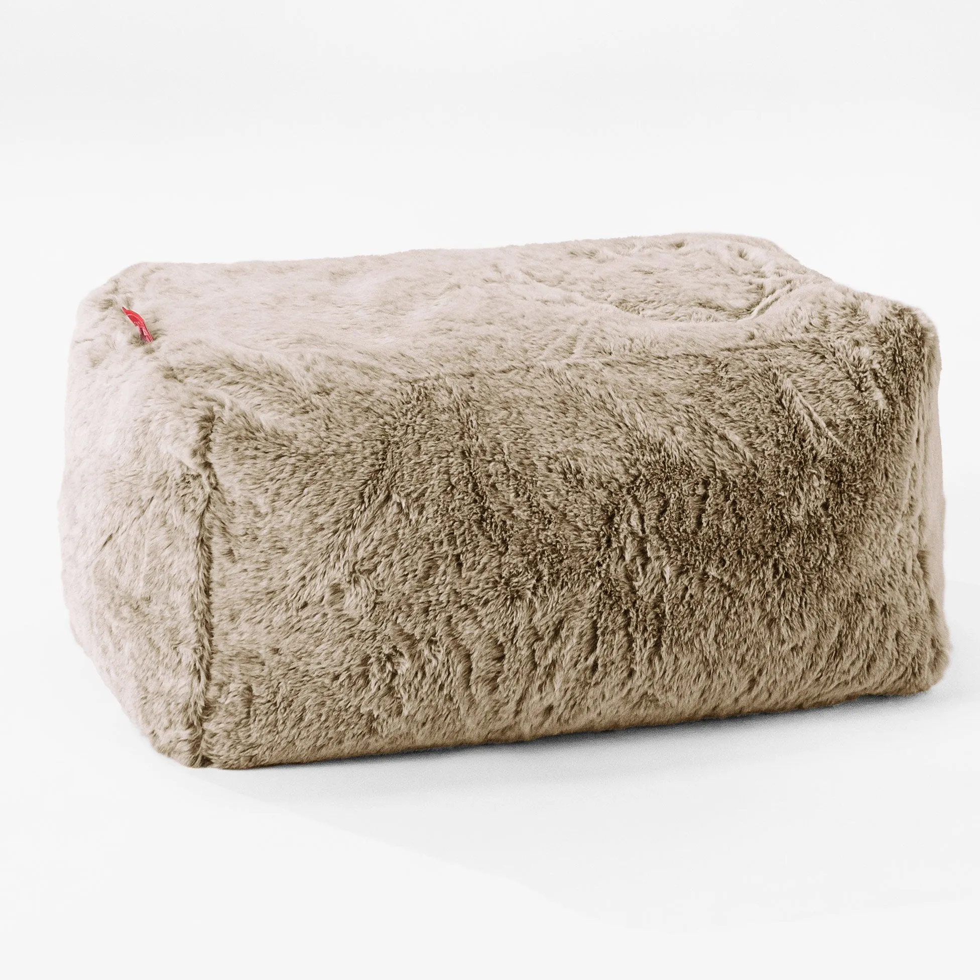 Small Footstool - Fluffy Faux Fur Rabbit Golden Brown