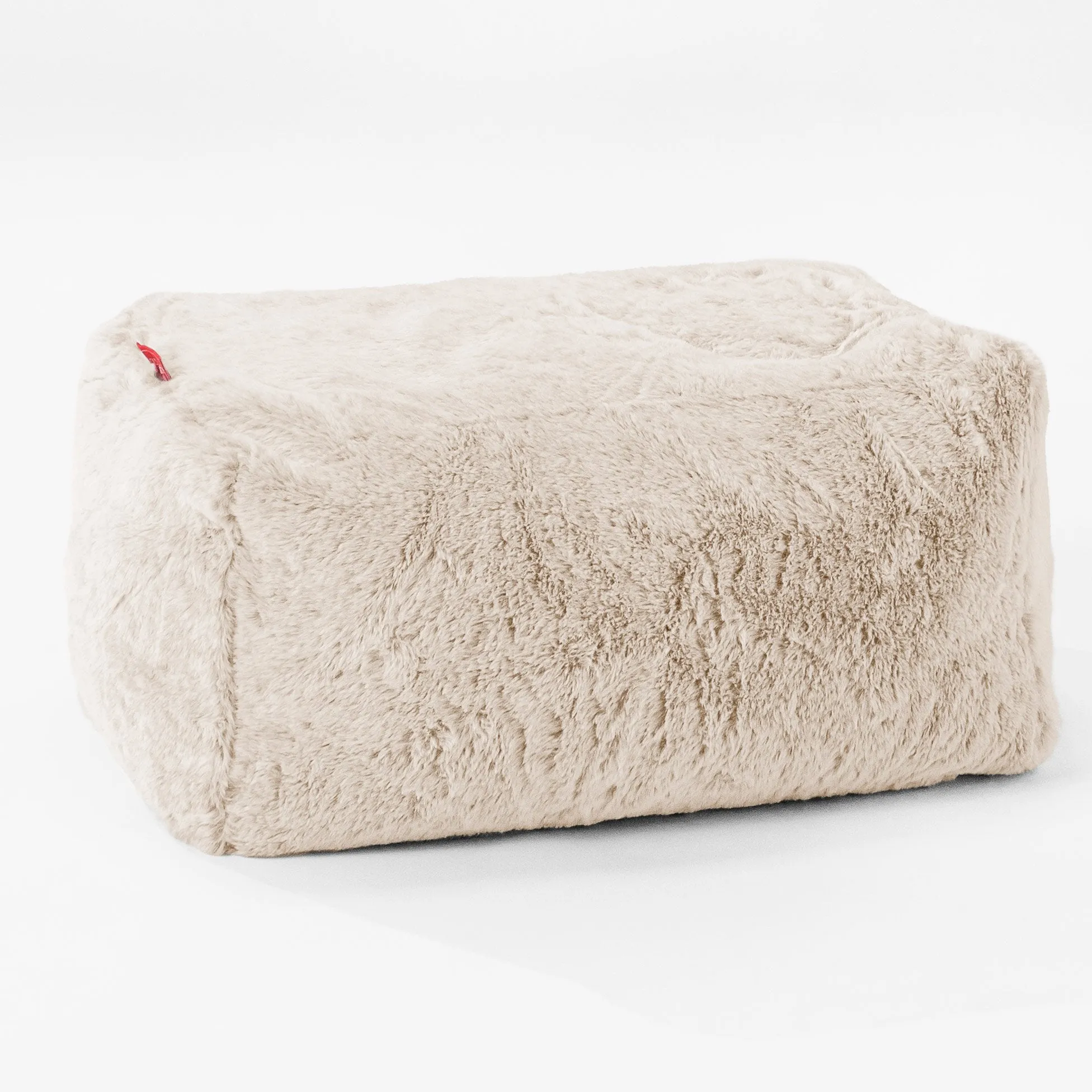 Small Footstool - Fluffy Faux Fur Rabbit White