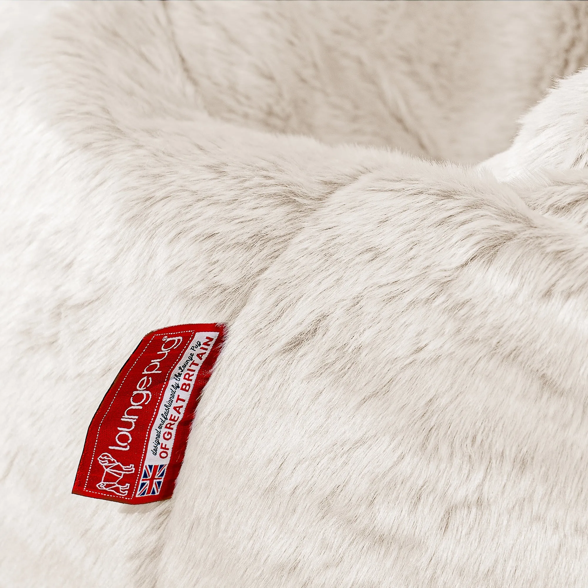 Small Footstool - Fluffy Faux Fur Rabbit White