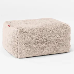 Small Footstool - Teddy Faux Fur Mink