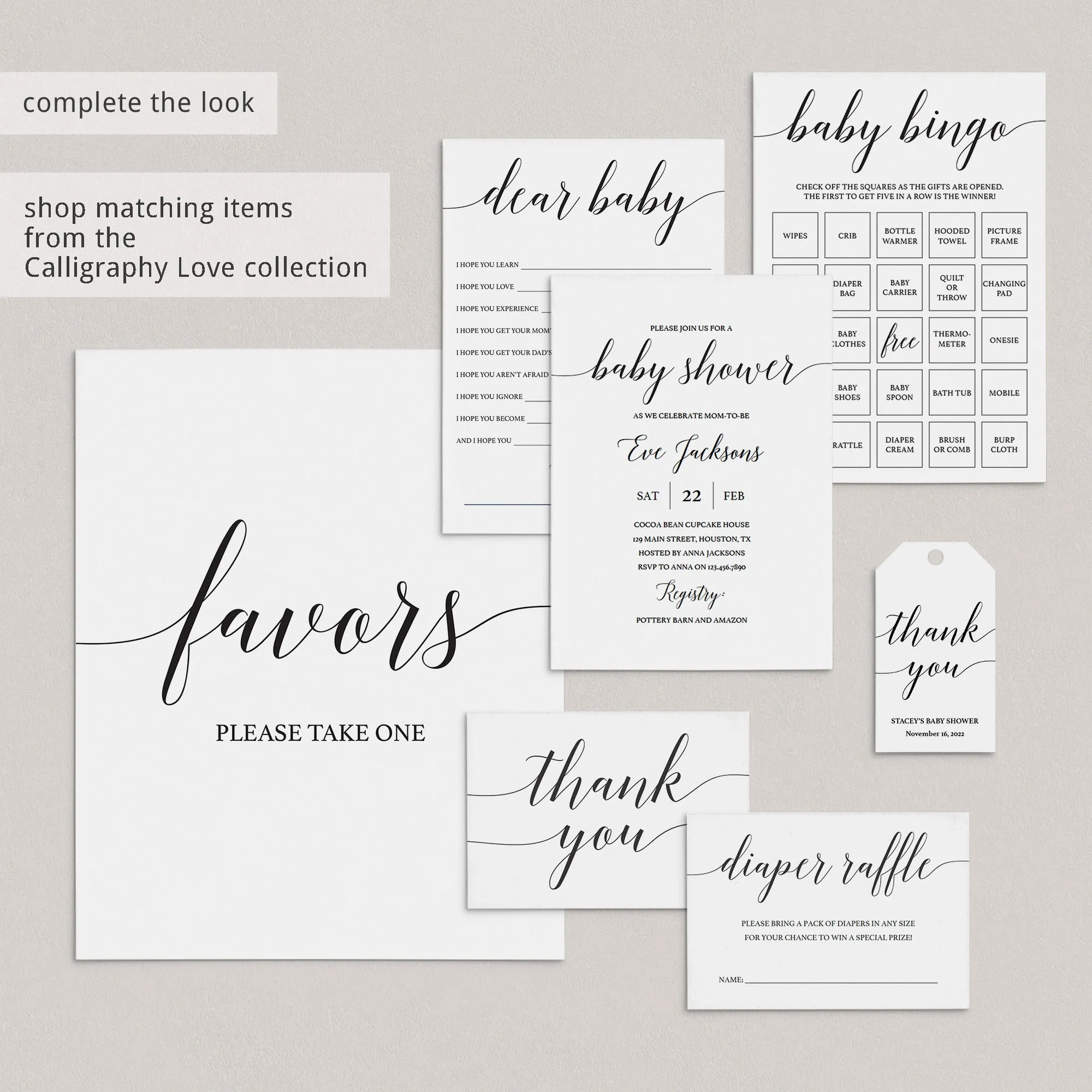 Social Distance Baby Shower Game Bundle Minimalist