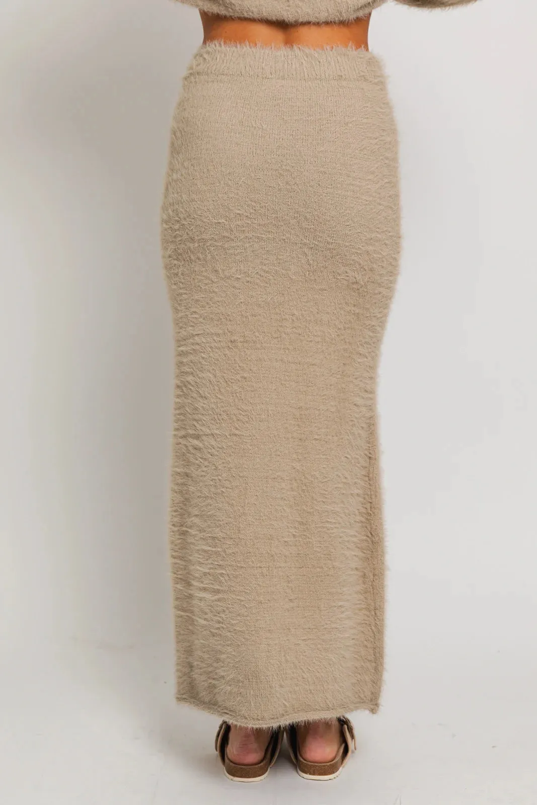 Soft Fuzzy Sweater Maxi Skirt