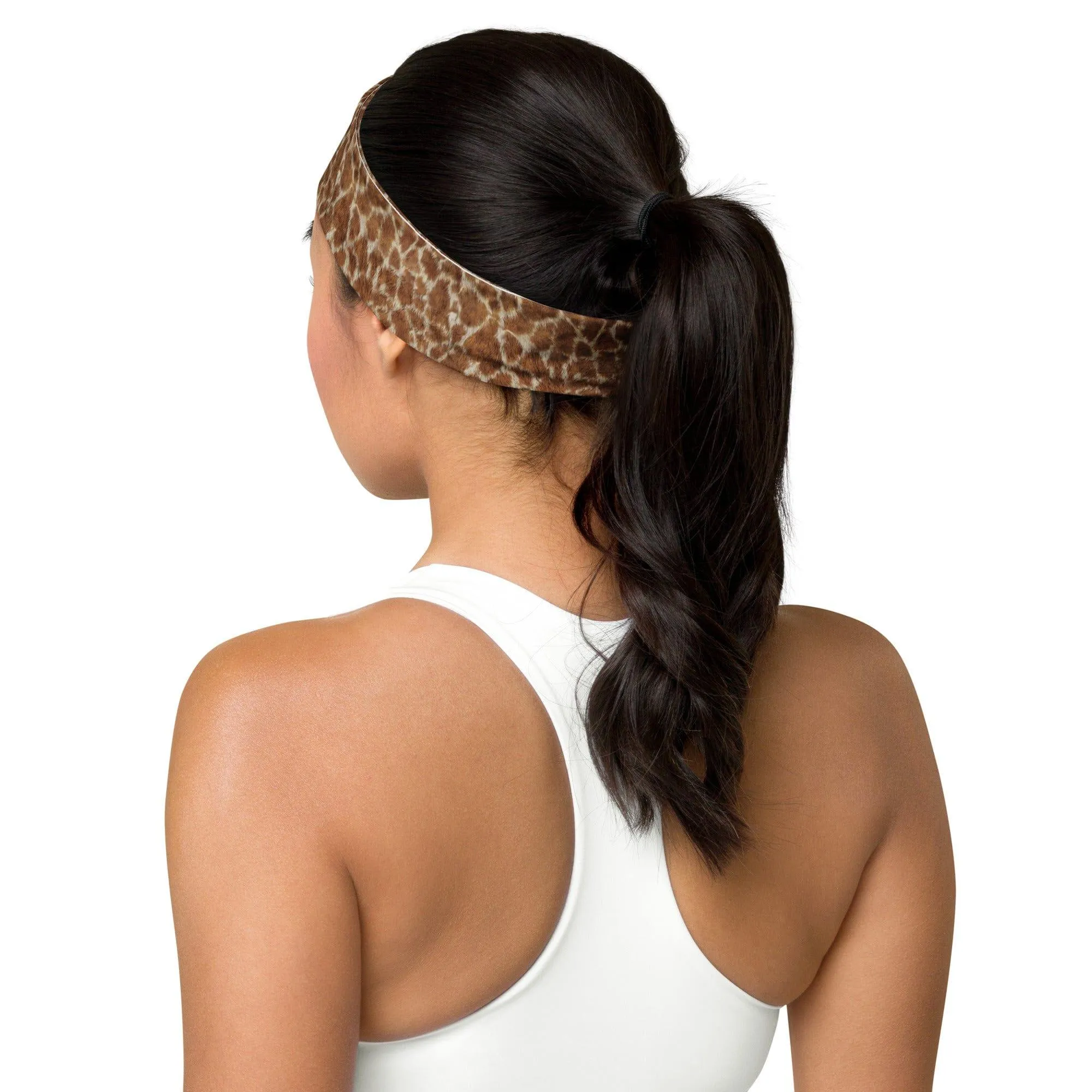 Sports Headband Realistic Giraffe Fur Pattern Quick Dry Headband