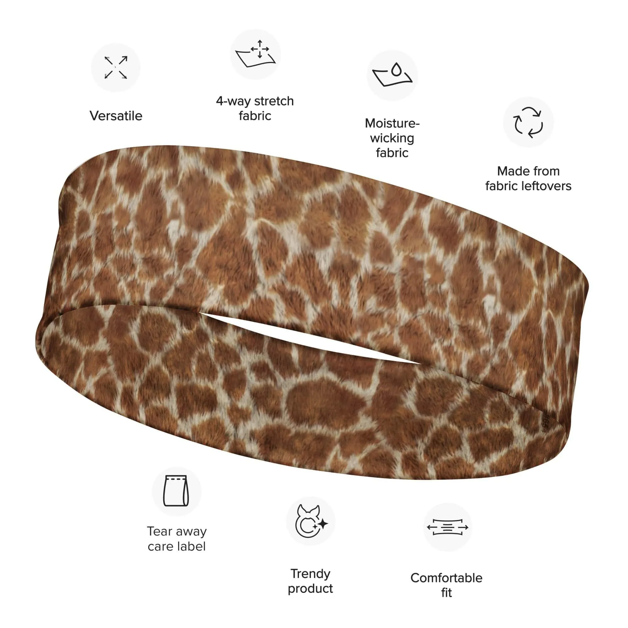 Sports Headband Realistic Giraffe Fur Pattern Quick Dry Headband
