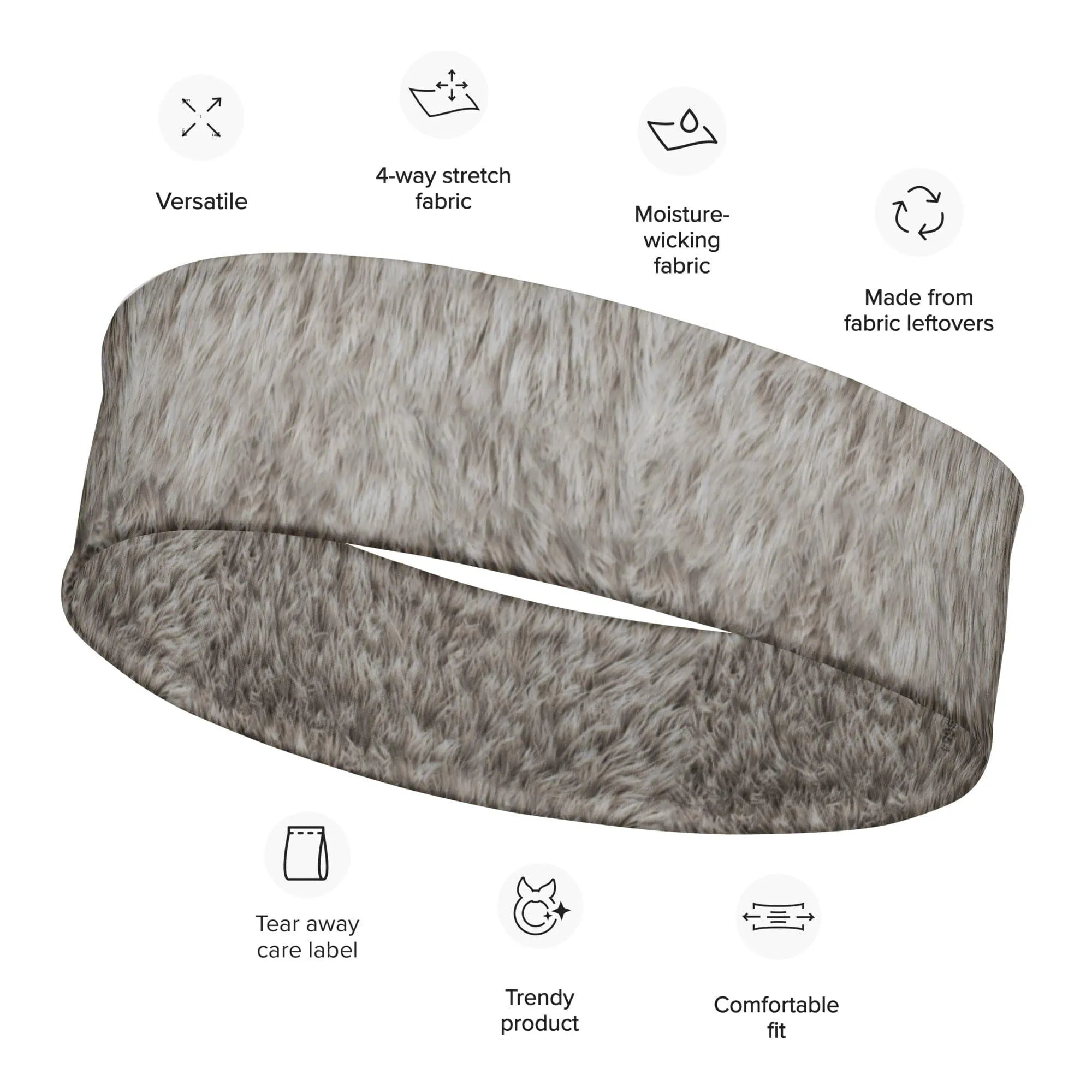 Sports Headband Realistic Polar Bear Animal Fur Quick Dry Headband