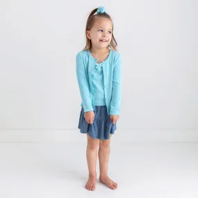 Spring Dusk Blue Pointelle Cardigan