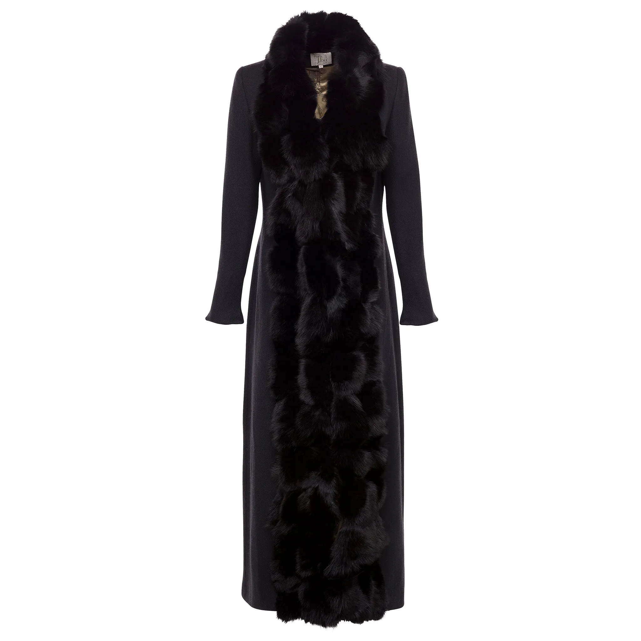 St. Petersburg Long Fur Coat - Black
