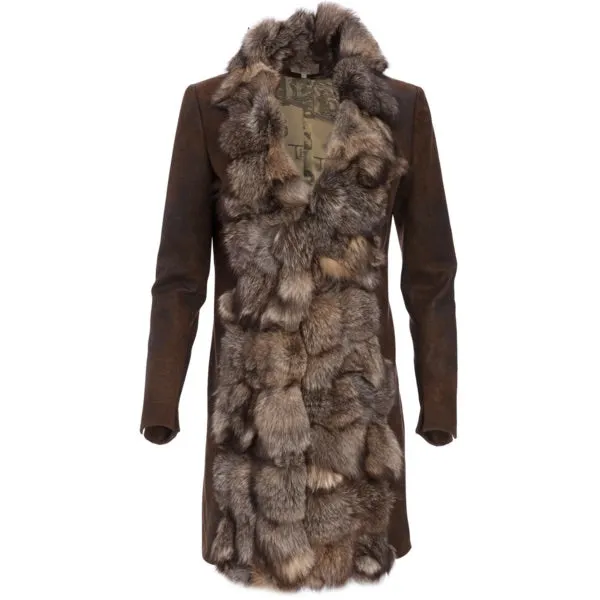 St. Petersburg Short Fur Coat - Brown Faux Leather