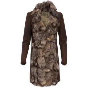 St. Petersburg Short Fur Coat - Brown Faux Leather