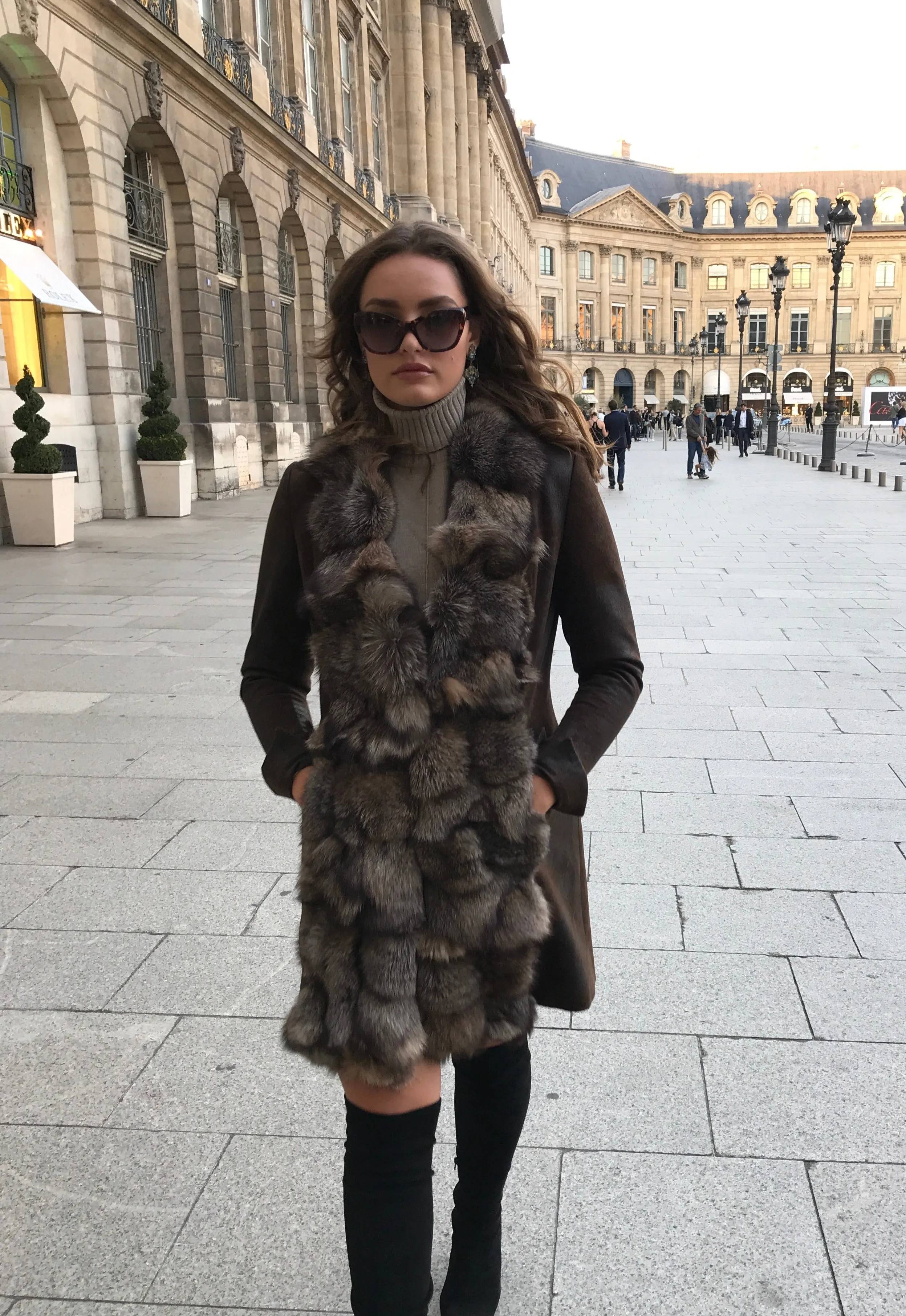 St. Petersburg Short Fur Coat - Brown Faux Leather