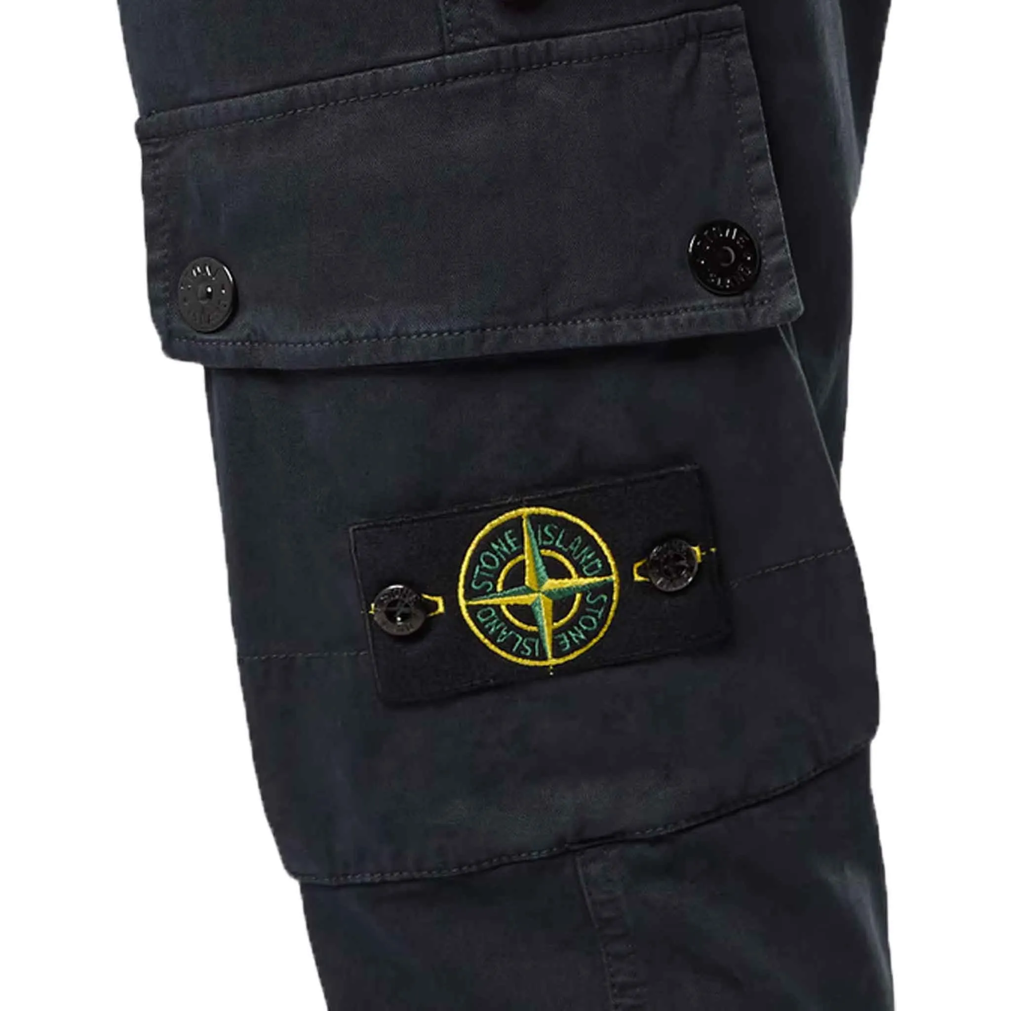 Stone Island 'Old' Effect Slim Fit Cargo Pants in Navy Blue