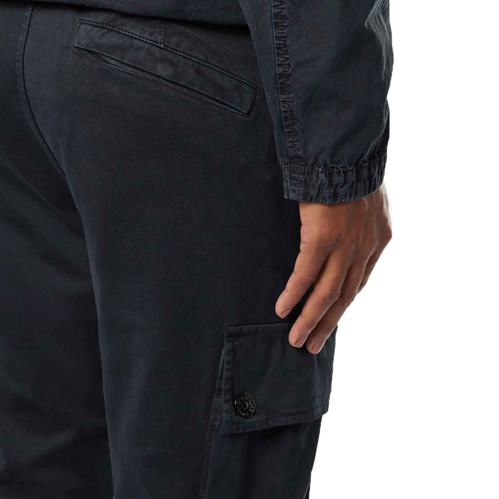 Stone Island 'Old' Effect Slim Fit Cargo Pants in Navy Blue