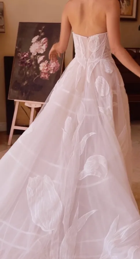 Strapless Tulle Wedding Gown by Ladivine WL043