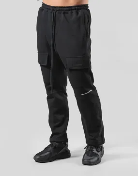 Stretch Sweat Cargo Pants - Black