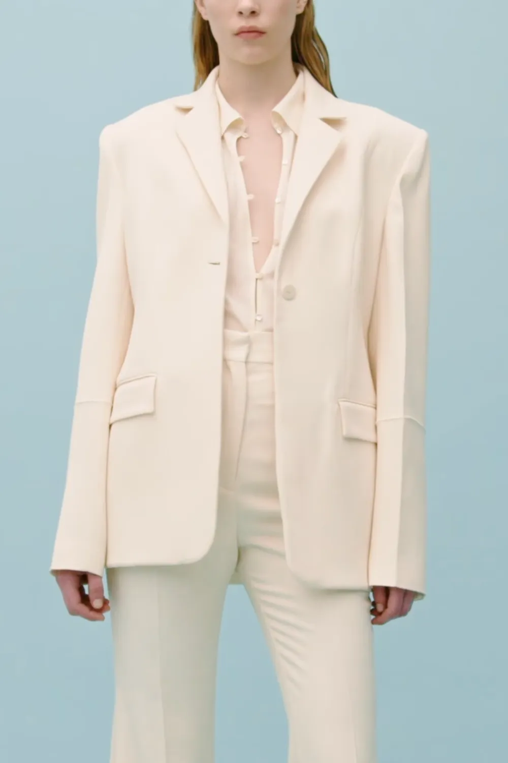 Suit Jacket with Decorative Stitching