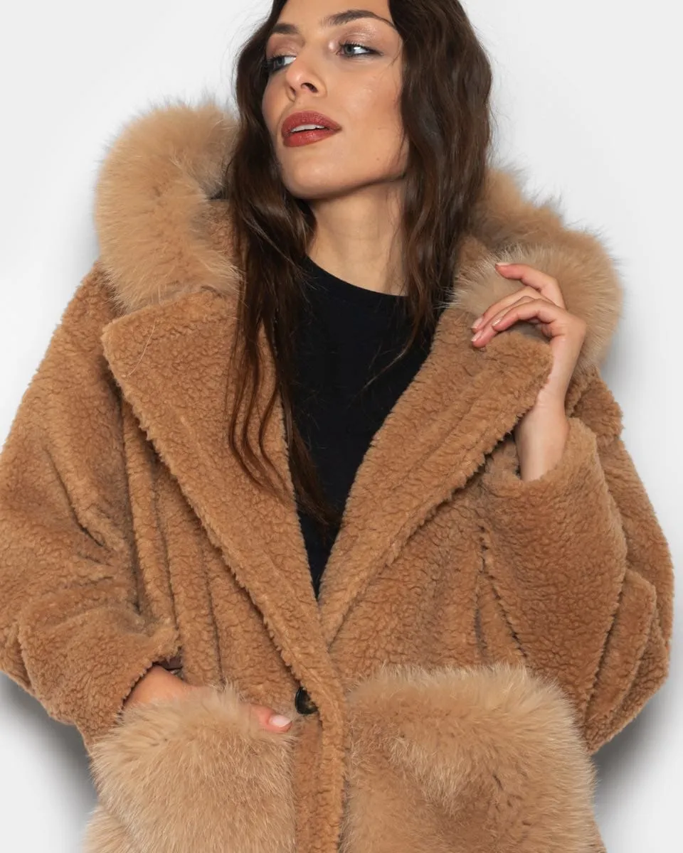 Teddy with beige hood