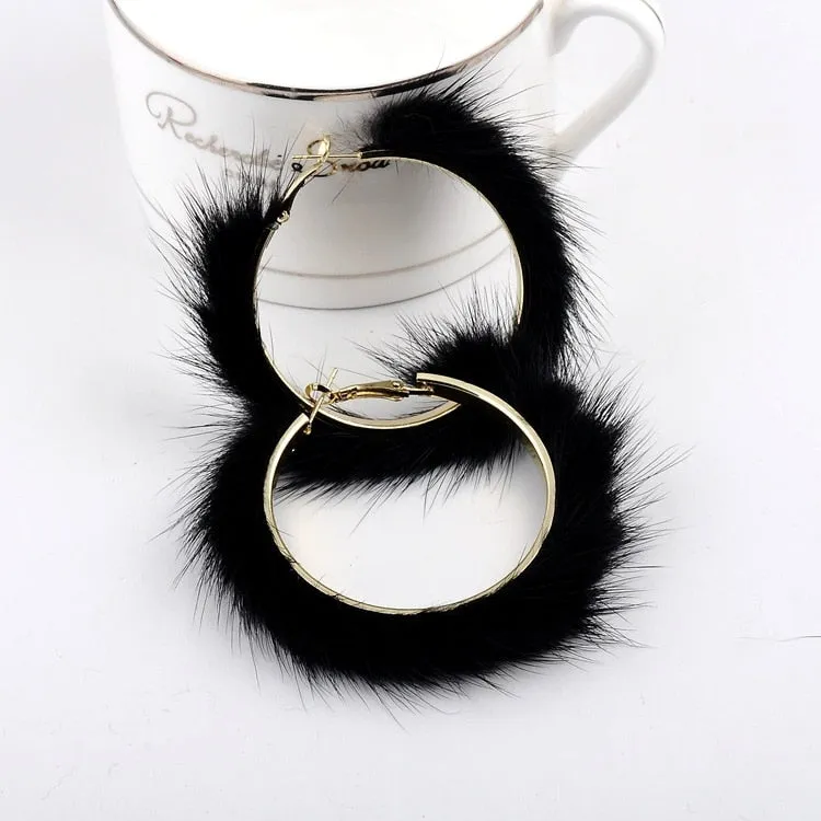 TEEK - Large Plush Pierced Fluff Hoops