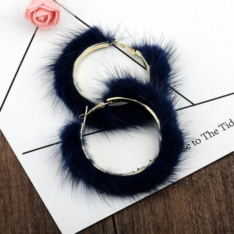 TEEK - Large Plush Pierced Fluff Hoops