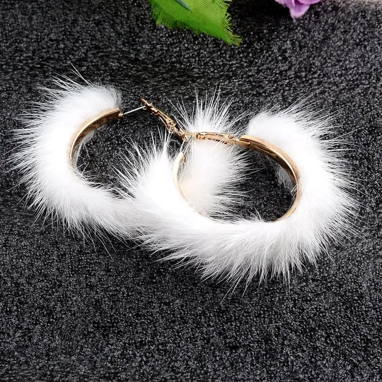 TEEK - Large Plush Pierced Fluff Hoops