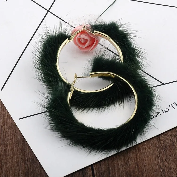 TEEK - Large Plush Pierced Fluff Hoops