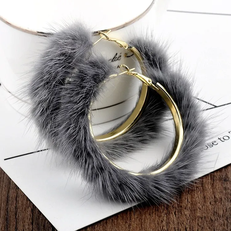 TEEK - Large Plush Pierced Fluff Hoops