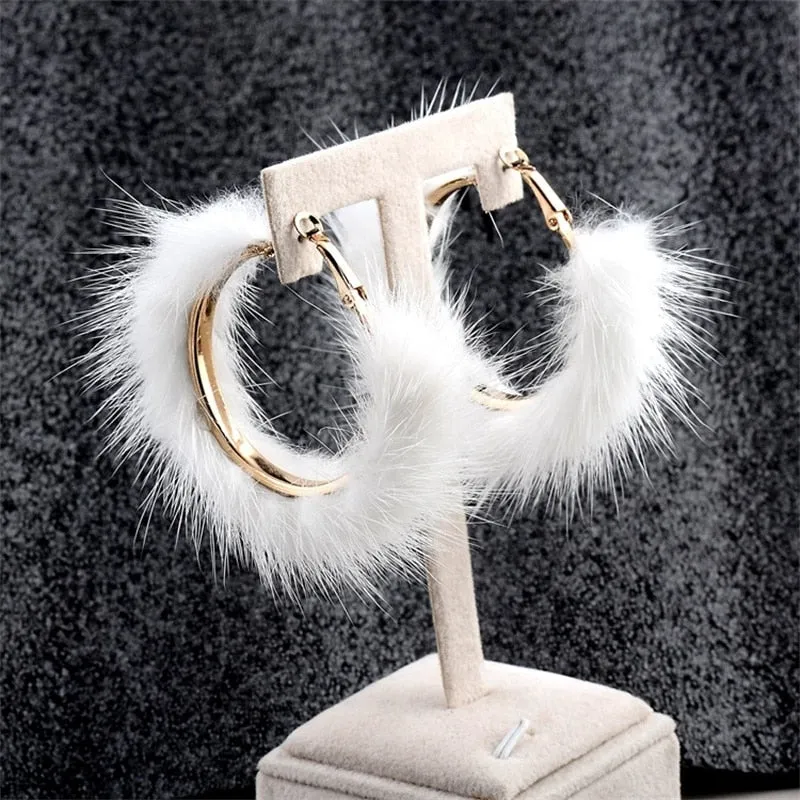 TEEK - Large Plush Pierced Fluff Hoops