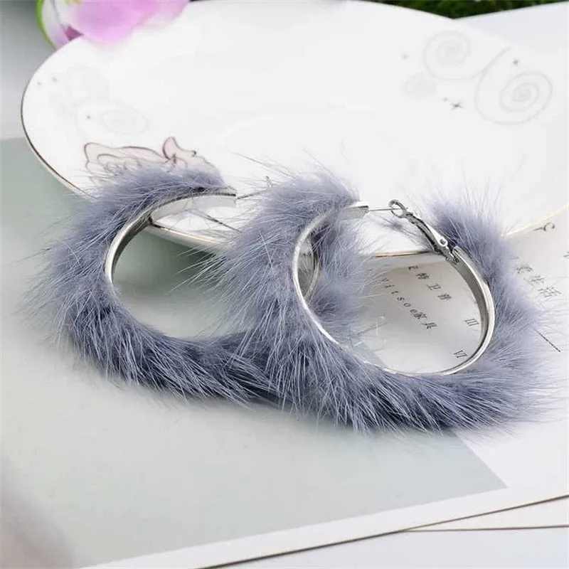 TEEK - Large Plush Pierced Fluff Hoops