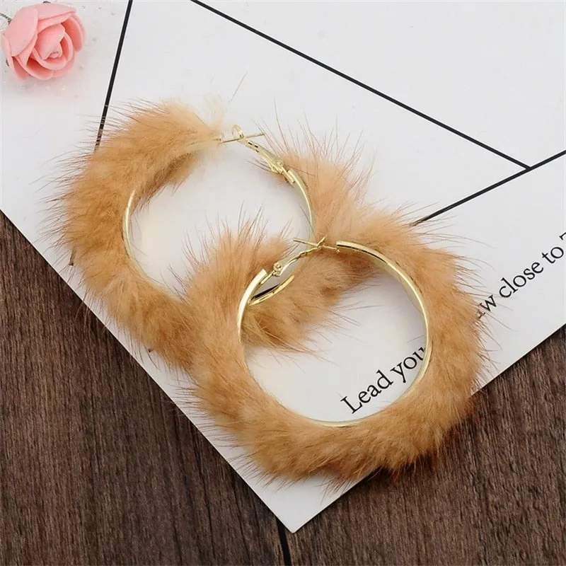 TEEK - Large Plush Pierced Fluff Hoops