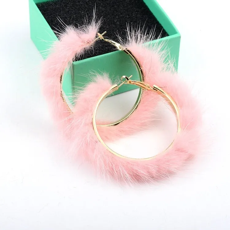 TEEK - Large Plush Pierced Fluff Hoops