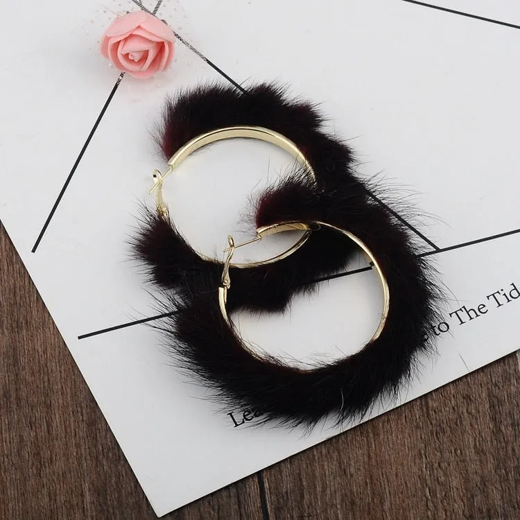 TEEK - Large Plush Pierced Fluff Hoops