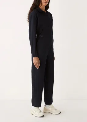 The Organic Cotton Twill Jumpsuit in Dark Blue