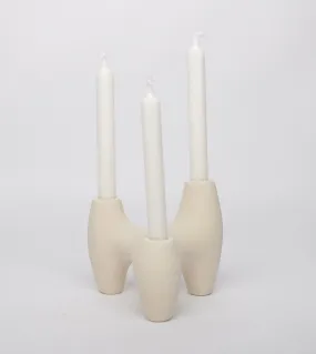 Three Pillar Ceramic Candle Holder | Holiday Gift | Cream Candle Holder | Scented Candles |