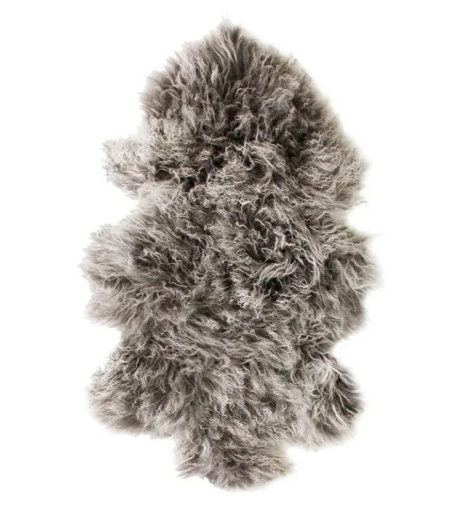 Tibetan Fur Hide | Charcoal Snowflake