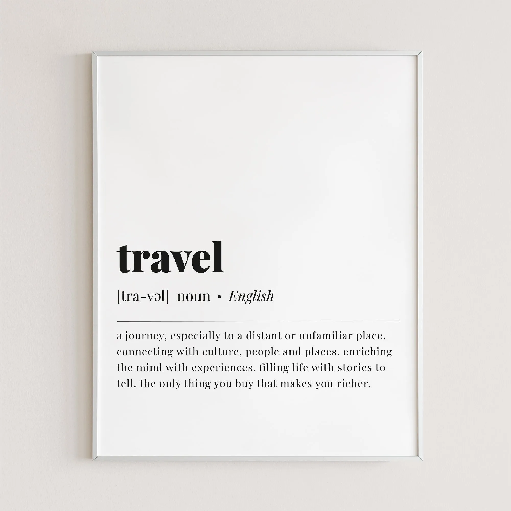 Travel Definition Print Instant Download