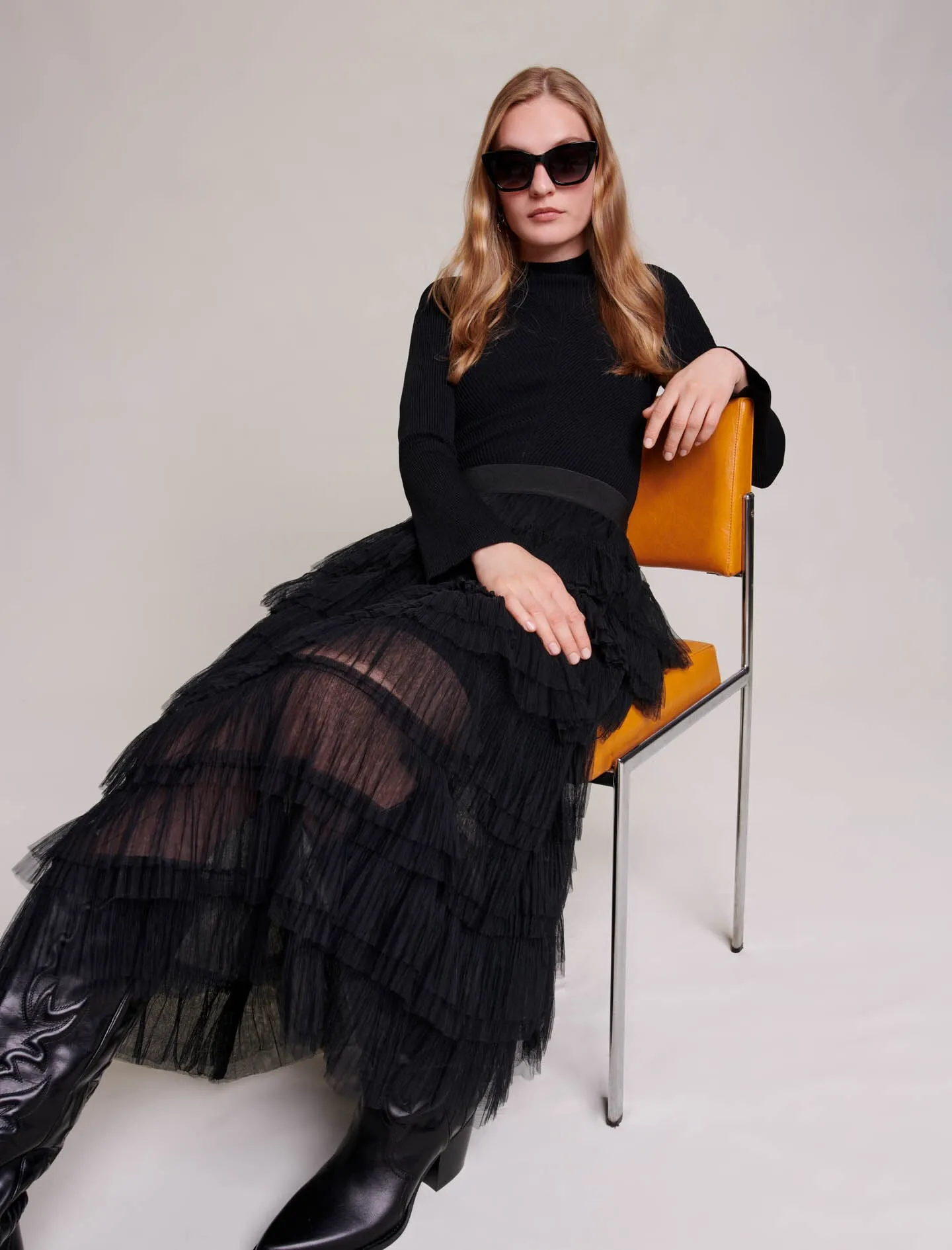 Tulle Midi Skirt