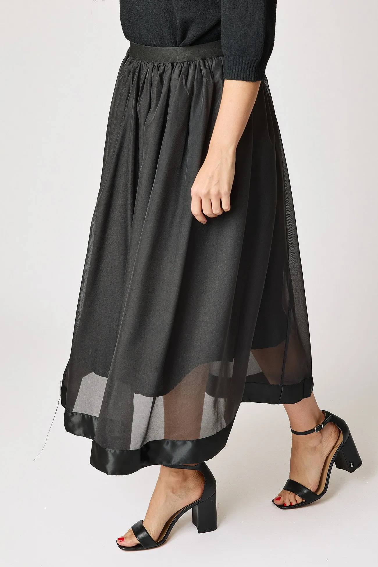Tulle Skirt with Satin Trim (2 Colors)