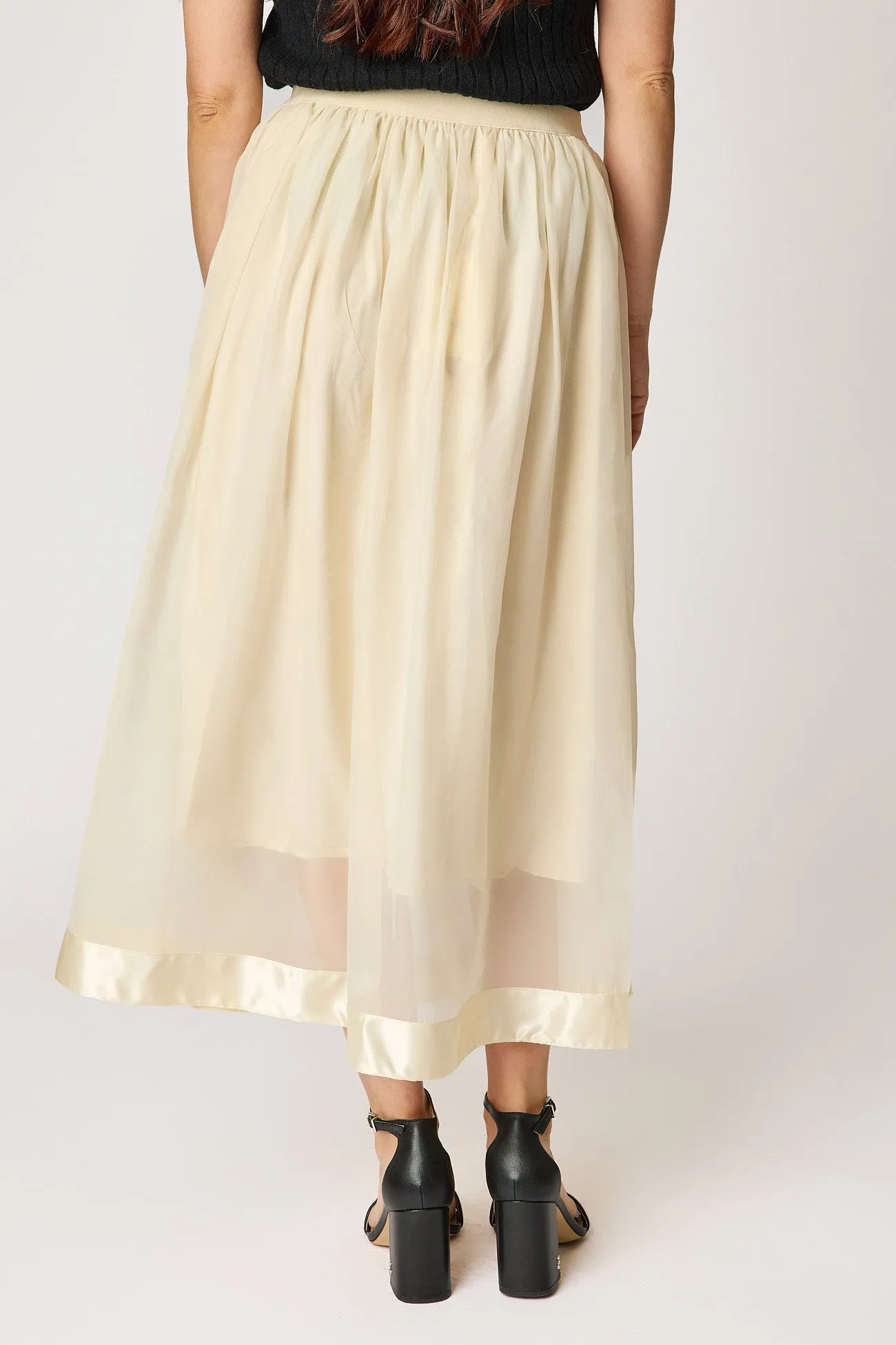 Tulle Skirt with Satin Trim (2 Colors)