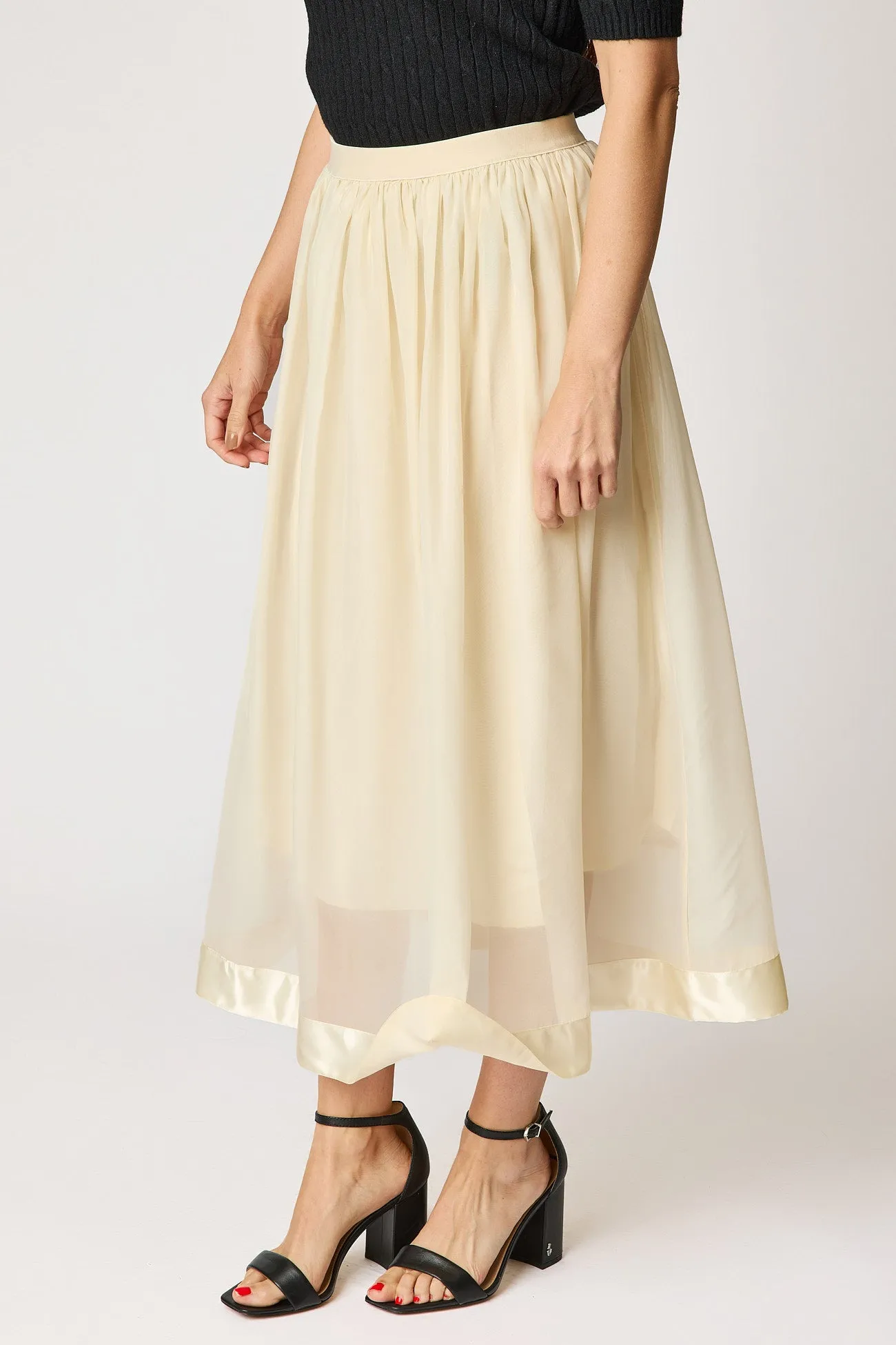 Tulle Skirt with Satin Trim (2 Colors)