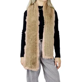 Two Tone Faux Fur/Real Fur Muffler - Camel