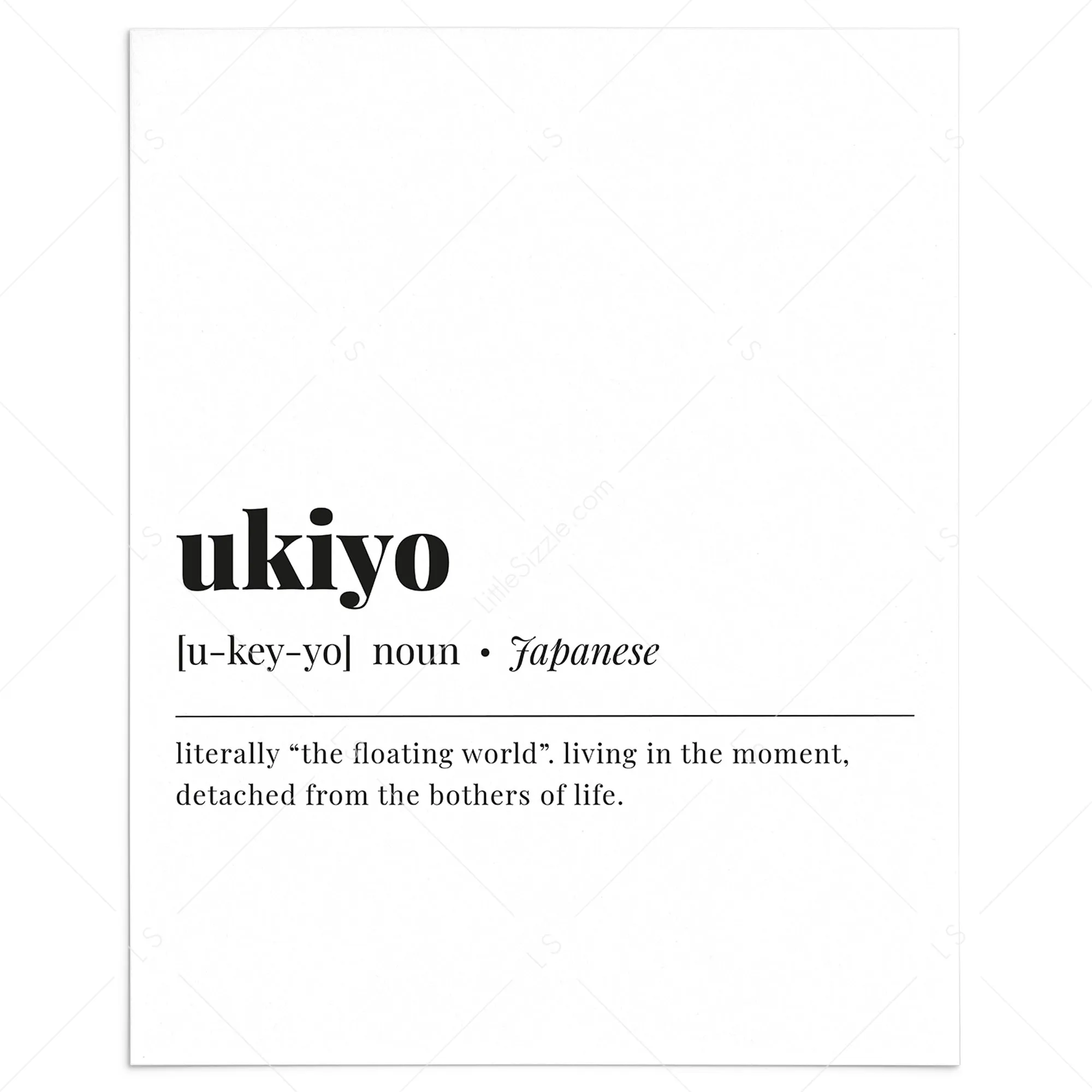 Ukiyo Definition Print Instant Download