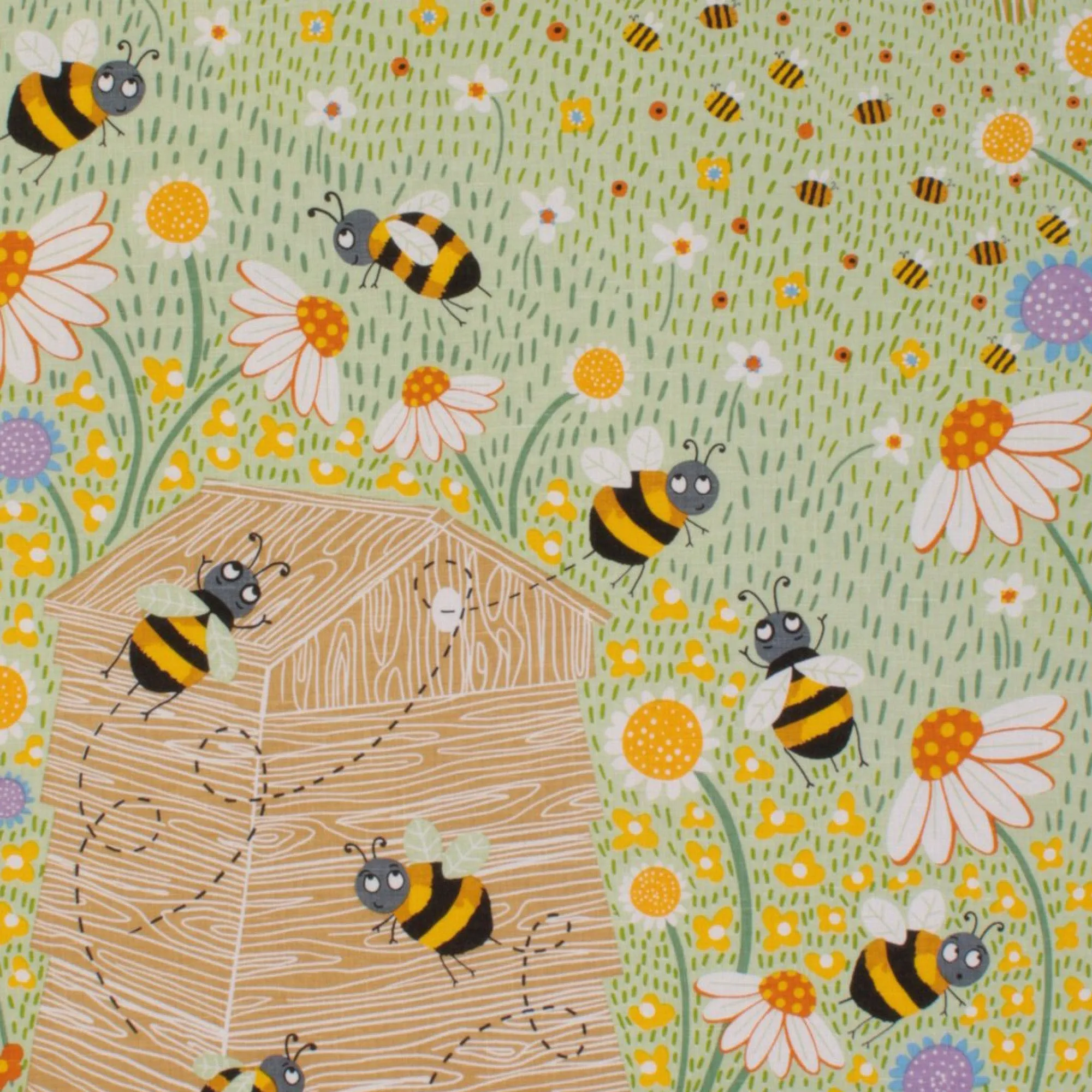 Ulster Weavers Cotton Tea Towel - Daisy Bees (100% Cotton, Yellow)