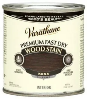 Varathane 262029 Premium Oil-Based Fast Dry Wood Stain, Kona, 1/2 Pt