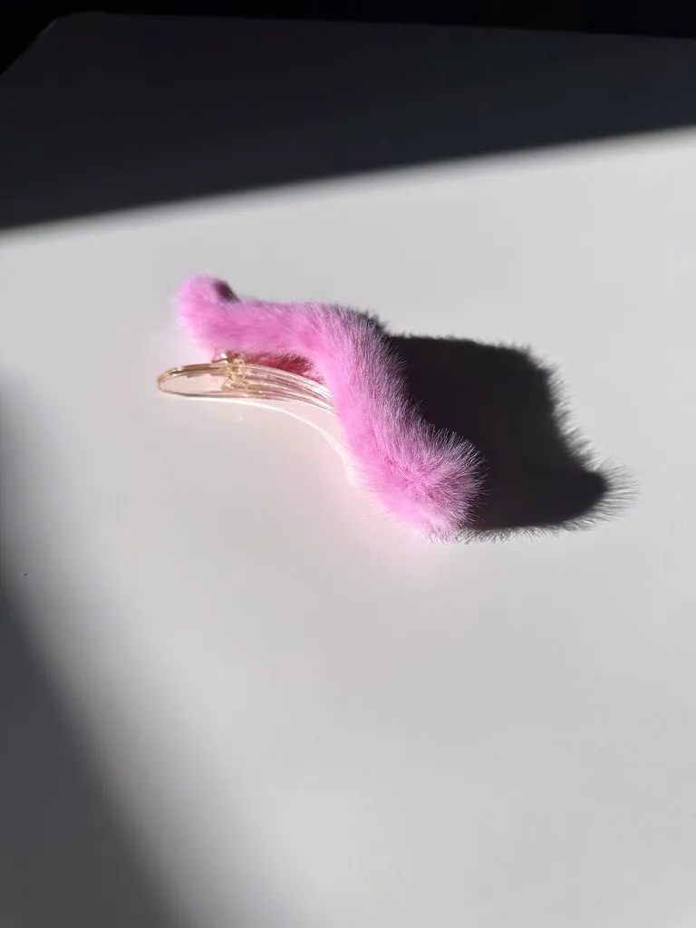Vegan Fur Flat Claw Clip
