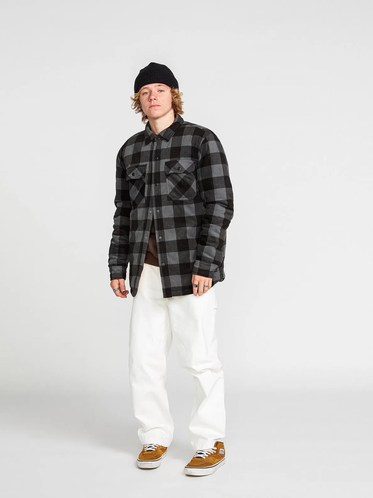 Volcom Bowered Fleece L/S Shirt-Pewter