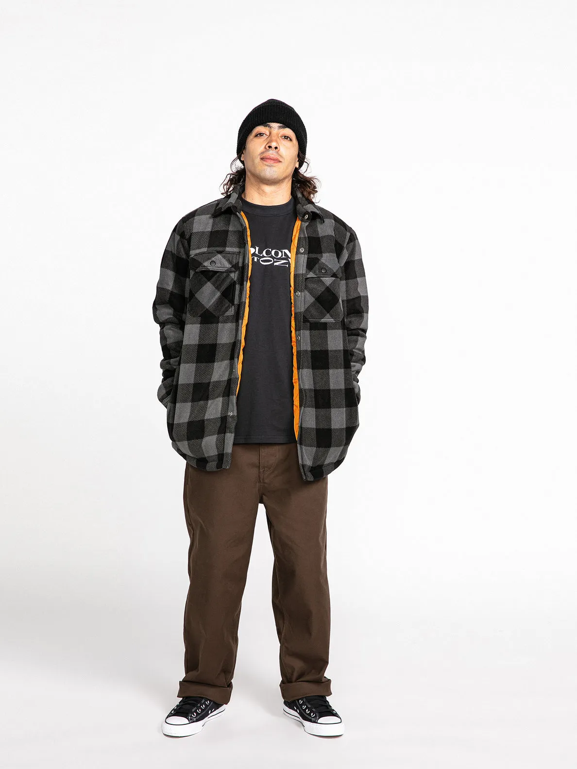 Volcom Bowered Fleece L/S Shirt-Pewter